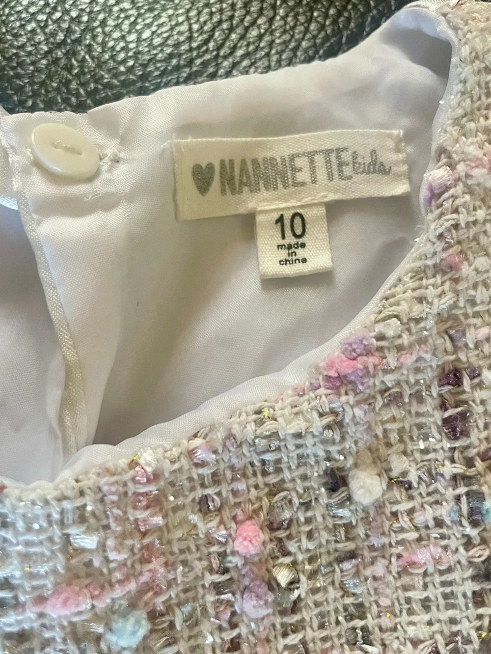Nannette Pastel Tweed Dress & Coat Set in Pink and Ivory